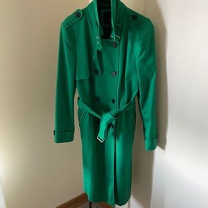 River Island Kelly Green Double Breasted Trench Coat